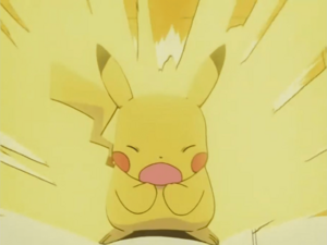 Pikachu usando rayo