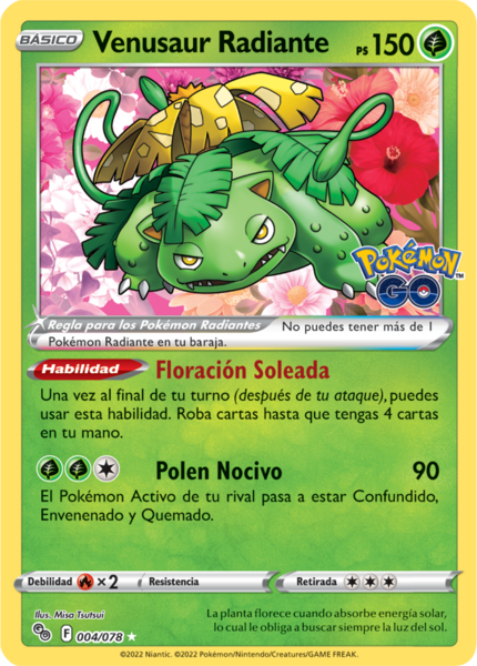 Archivo:Venusaur Radiante (Pokémon GO TCG).png