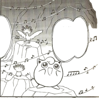 Jigglypuff de Satoshi usando Canto en el PMZ08.