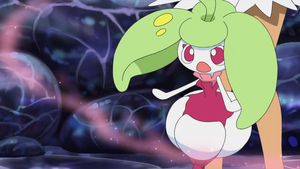 Steenee de Mallow/Lulú usando dulce aroma.