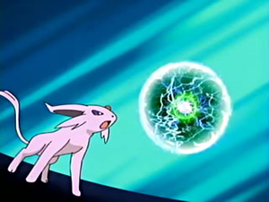 Espeon usando electrocañón.
