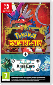Carátula de Pokémon Escarlata + El tesoro oculto del Área Cero.