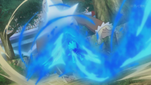 Talonflame de Ash usando pájaro osado.