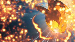 Tepig usando ascuas.