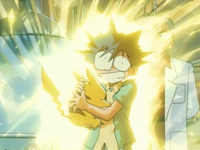 Pikachu de Ash usando impactrueno por primera vez.