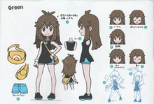 Boceto de Verde en Pokémon Let's Go, Pikachu! y Let's Go, Eevee!