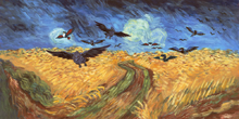 Corviknight inspirado por Trigal con cuervos, de Pokémon x Museo Van Gogh.