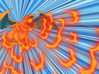 Charizard usando onda ígnea.