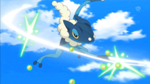 Frogadier de Ash usando Corte.