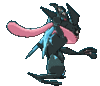 Imagen posterior de Greninja Ash variocolor en Pokémon Sol, Pokémon Luna, Pokémon Ultrasol y Pokémon Ultraluna
