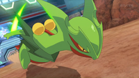 Mega-Sceptile de Sawyer/Mega-Sceptile de Sabino usando hoja aguda.