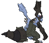 Imagen posterior de Kyurem negro inactivo variocolor en Pokémon X, Pokémon Y, Pokémon Rubí Omega, Pokémon Zafiro Alfa, Pokémon Sol, Pokémon Luna, Pokémon Ultrasol y Pokémon Ultraluna