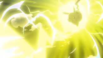 Pikachu usando rayo.