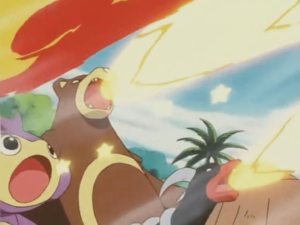 Houndoom usando lanzallamas