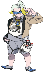 Morris , líder de gimnasio de tipo roca en Pokémon Espada