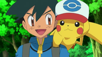 Pikachu con la gorra de Ash en la Serie Negro y Blanco.