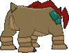 Imagen posterior de Terrakion variocolor en Pokémon X, Pokémon Y, Pokémon Rubí Omega, Pokémon Zafiro Alfa, Pokémon Sol, Pokémon Luna, Pokémon Ultrasol y Pokémon Ultraluna