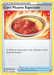 Curri Picante Especiado deja al Pokémon propio Quemado.