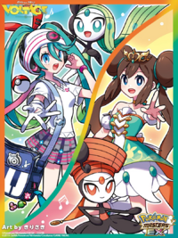 Artwork del Project VOLTAGE de Nanci (Neocampeona) y Hatsune Miku en Pokémon Masters EX.