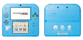 Nintendo 2DS Pokémon Sol Luna azul claro.