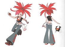 Boceto de Candela en Pokémon Rubí Omega y Zafiro Alfa.