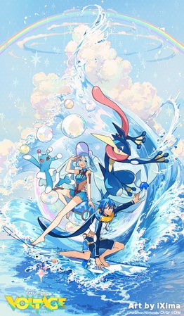 Ilustración de Miku agua y KAITO agua.