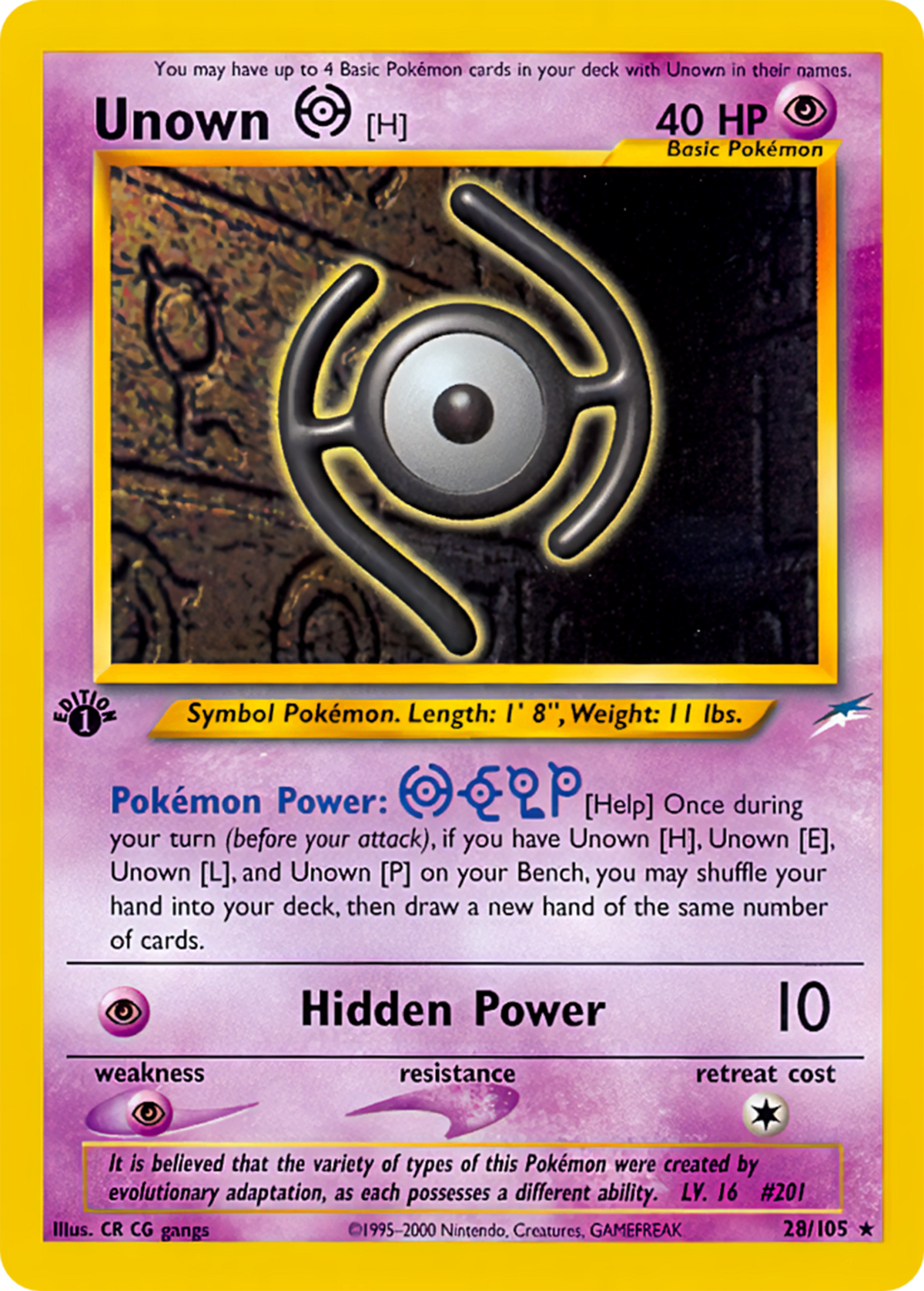 Unown H (Neo Destiny TCG) - WikiDex, la enciclopedia Pokémon