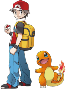 Ilustración para la figura ArtFx J Red with Charmander de Kotobukiya por Hitoshi Ariga.
