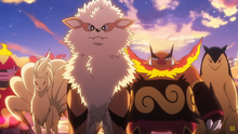 Pokémon de tipo fuego reunidos.