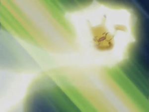 Pikachu usando /Impactrueno.