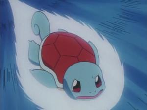 Squirtle de Ash usando cabezazo.