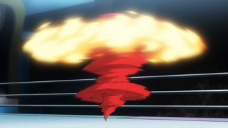 Incineroar usando lariat oscuro.
