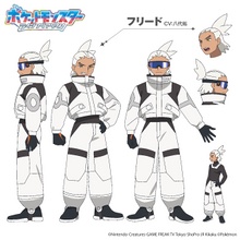 Bocetos del diseño de Friede con traje espacial.