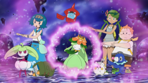 Lilligant de Lusamine/Samina usando danza caos.