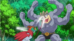 Hawlucha usando golpe kárate.
