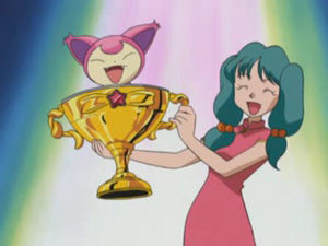 Johnny y Abby al ganar el Gran Festival.