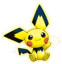 Ilustración de Pichu color Pikachu.