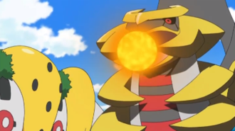 Giratina usando hiperrayo.