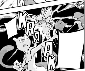 Pikachu de Ash usando Atactrueno/Rayo en el PV015.