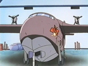 Avión con una marca que dispone de un dibujo de Hoothoot.