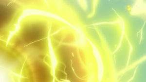 Pikachu usando bola vóltio.