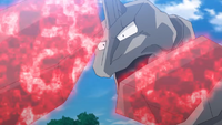 Onix de Brock usando avalancha en el tráiler animado de Pokémon Masters.