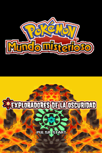 Pantalla de título de Pokémon Mundo misterioso: Exploradores de la oscuridad.