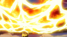 Pikachu de Ash usando electrotela.