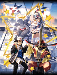 Artwork de Anán y Erin en Pokémon Masters EX.