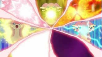 Audino usando rayo hielo.