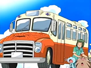 Autobús de Matt dañado.