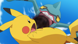 Toxicroak del Equipo Rocket/Team Rocket usando bomba de lodo/bomba lodo.