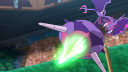 Naganadel usando tijera X.