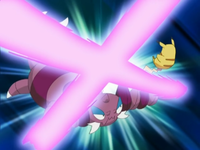 Drapion de la cazadora Pokémon J usando veneno X.